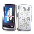 LG Rumor Touch LN510 (Sprint) Snap On Protector Hard Case "Aloha Flowers Silver" Design