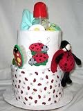 2 Tier Ladybug Baby Diaper Cake