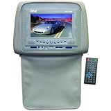 PYLE PLD72TN Adjustable Headrests w/ Built-In 7'' TFT/LCD Monitor w/ Built in DVD Player & IR/FM Transmitter With Cover (Tan)