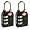 2 x High Security 3-Dial TSA Combination Luggage Locks With SEARCHCHECK (Black)