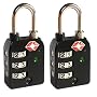 2 x High Security 3-Dial TSA Combination Luggage Locks With SEARCHCHECK (Black)