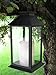 Decorative Black Lantern - LED Flickering Flameless Pillar Candle with 5 Hour Timer Included - Indoor/Outdoor Lantern - 13