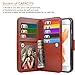 iPhone 6S Case, HESPLUS [Detachable Wallet] iPhone 6 Wallet Case with [9 Card Slot][ID Holder][Wrist Strap] - Premium Magnetic Leather Flip Cover Case for iPhone 6/6S - Brown