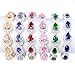EVER FAITH Women's Wedding Jewelry CZ Hollow-out 5 Teardrop Bangle Bracelet Sapphire Color Silver-Tone