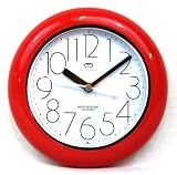 Water Resistant Wall Clock in Red with Quiet Sweep Movement