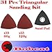 31 Pcs Triangular Sanding Kit Sanding Pad w/ Velcro Oscillating Multi Tool Saw Blades Sand for Fein Multimaster Bosch Multi-x Craftsman Nextec Dremel Multi-max Ridgid Dremel Chicago