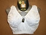 CITY BRAS Ultra comfort cotton overhead vest/sleep WHITE CROP TOP - All sizes