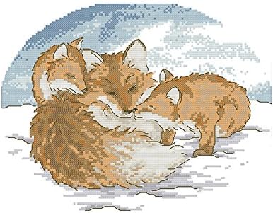 RUIMI Cross Stitch Set 11CT Fox 42x35cm
