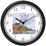 Lighthouse or Light House No.2 Wall Clock by WatchBuddy Timepieces (Slate Blue Frame)