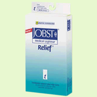 Relief Therapeutic Support Unisex Thigh High Stockings, 20 - 30 mmHg - Open Toe - Medium