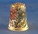 Porcelain China Collectable Thimble - Vintage Floral Daisies