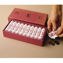 MMF Industries Chipboard Coin Storage Box for Pennies, 10 Dollar Capacity, Red (211040107)