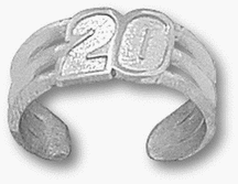 Tony Stewart #20 Toe Ring - Sterling Silver Jewelry