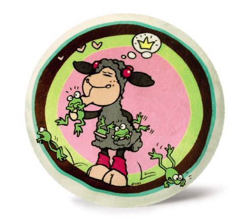 Nici 33825 - Kissen Lucy k&uuml;sst Frosch rund, &oslash; 26 cm
