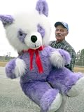 Giant 6-feet-tall Purple Panda Bear Huge Stuffed Violet Panda Plush - Made in the USA America