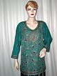 Womens Kurta Kurti Elf Green Printed Crepe Tunic Top Small Size