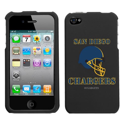 iPhone 4 4S San Diego Chargers Black Superior Helmet Snap on Hard Cover