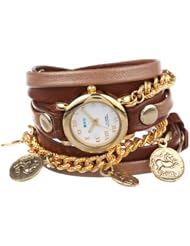 La Mer Collections Womens LMCW2005 Roman Coins Wrap Watch