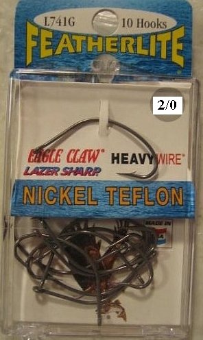 Eagle Claw FeatherLite Lazer Sharp Wide Gap Hooks - 2 0 Image Eagle Claw FeatherLite Lazer Sharp Wide Gap Hooks - 2 0