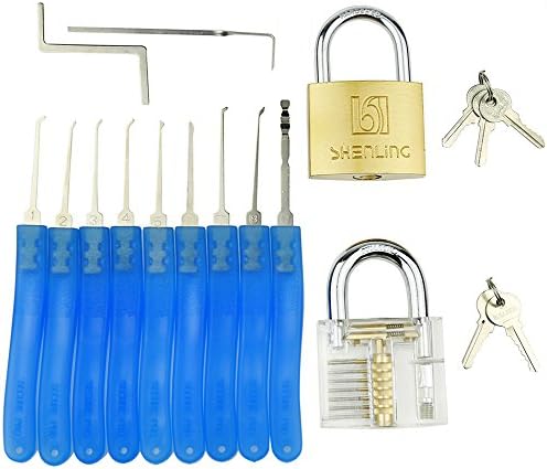 11 Piece Stainless Steel Door Lock Replacement Parts Locksmith Tool with 2 Practice Padlock for Beginners &amp;Professionals by HOWSAN(TM)
