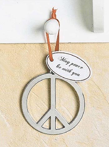 Beautiful 3 Metal PEACE SIGN Christmas Tree ORNAMENT/HOLIDAY Decor/PEACE SYMBOL w/hanger