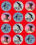 12 Bmx Bike rice paper fairy / cup cake 40mm toppers pre cut decoration