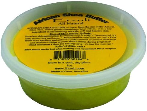 Erzuli Unrefined Raw Solid African Shea Butter 8 oz. (Pack of 6)