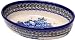 Polish Pottery Ceramika Boleslawiec,  1210/162, Oval Mirek Baker 2, 9 2/3 by 6 7/10 Inches - 5 Cups, Royal Blue Patterns with Blue Pansy Flower Motif