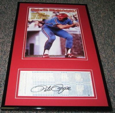 Pete Rose Phillies Signed Framed Photo 11x17 Jsa - Framed MLB Photos, Plaques, and Collages
