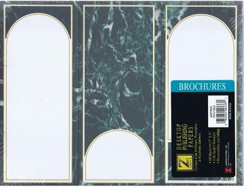 Tri-Fold Brochure Paper, Double Sided 3 Fold in Green Marble, Desktop Publishing Papers, For Laser, Ink Jet, Photocopiers, and Handwritten Statonery