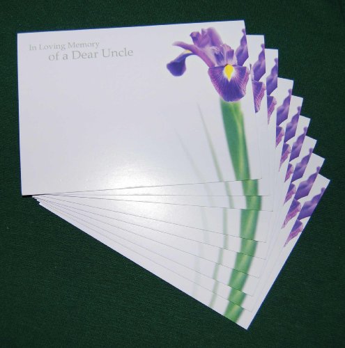 Pack of 45 - In Loving Memory of a Dear Uncle Florist or Gift Cards - Printed Card - 90mm x 125mm - High Quality - FREE UK POST!!