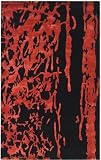 Safavieh Soho Collection SOH326B Handmade Black and Red New Zealand Wool Area Rug, 3-Feet 6-Inch by 5-Feet 6-Inch