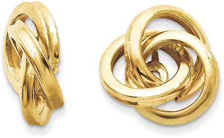 14k Yellow Gold Polished Love Knot Earrings Jackets. Metal Wt- 1.11g
