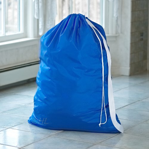 Nylon Laundry Bag with Shoulder Strap, Royal Blue 30" X 40