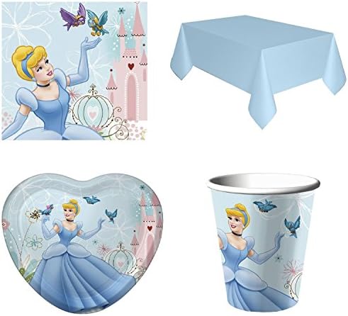 Disney Princess Cinderella Party Pack for 8 with Table Cover
