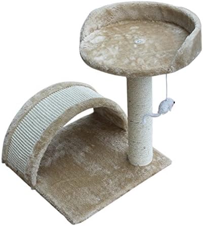 Products Cat Tree Post Scratcher Furniture Play House Pet Bed Kitten Toy, Beige