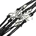 Meily(tm) Antique Chain Silver Infinity Double Birds Note Charms Leather Wrap Bracelet