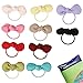 BMC Cute Little 10pc Multicolored Crepe Chiffon Mini Baby Bow Elastic Hair Ties