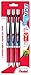 Pentel® EnerGel® RTX Retractable Liquid Gel Pens, Fine Point, 0.5mm, 54% Recycled, Assorted Barrel Colors, Red Ink, Pack Of 3 Pans
