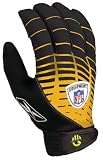  : Reebok NFL Speed Grip Football Gloves (Black/Gold, XXL)