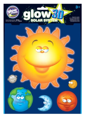 Imagen 2 de Brainstorm The Original Glow Stars Company - Adhesivos decorativos 3D con brillo en la oscuridad, diseño de sistema solar