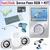 SanDisk Sansa Fuze 8 GB MP3 Player (Silver) & Deluxe Accessory Kit
