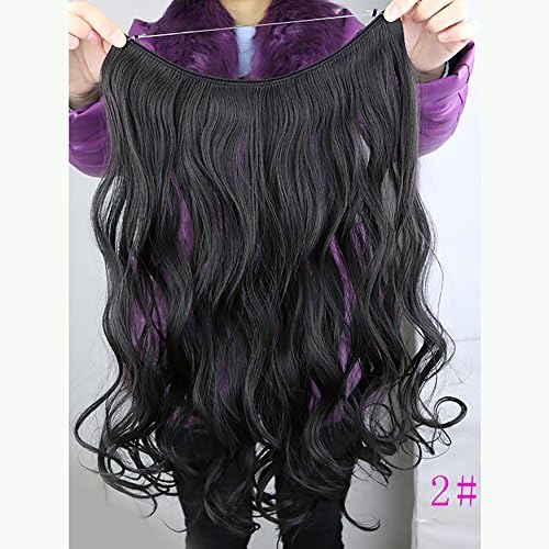 Manwu Unique Design 18inch Long Curly/wavy Flip in Hair Extension Synthetic Women's Hairpieces in Beauty 80g (2# darkest brown)