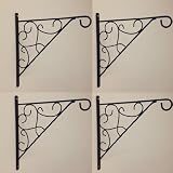 SET 4 HANGING BASKET WALL BRACKETS SUIT 12 
