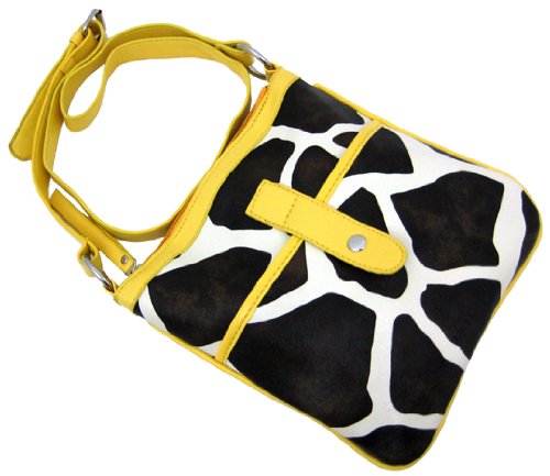 Brown / White Giraffe Yellow Trim