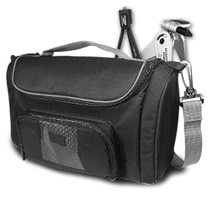 USA Gear Professional Series Photo & Video Bag with FlexWall Organization for JVC GZ-HM200 GZ-MS120 GZ-HD300 Digital Cameras and Camcorders - includes Two Adaptable Mini Tripods