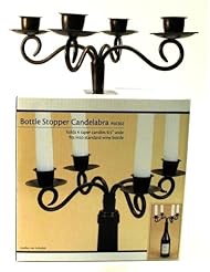 From Amazon.com. Click for details:
 Lighting: Wine Bottle Stopper Taper Candle Candleabra Black Scroll-4 Arms - DEI Lighting: Wine Bottle Stopper Taper Candle Candleabra Black Scroll-4 Arms - DEI