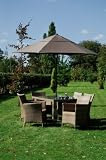 Madrid 6 seater weave rattan wicker glass garden furniture set
