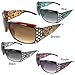 MLC Eyewear Vintage Fashion Shield Lens Sunglasses Rhinestone Edition (Not Fit-Over)