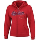 Majestic Boston Red Sox Ladies Red Backlot Drama Full Zip Hoody Sweatshirt